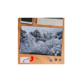 P066 Karlı Doğada Tren Yolculuğu 240 Parça Puzzle Yapboz Tablo