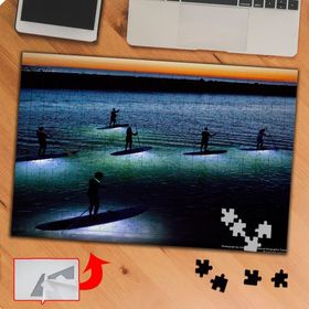 P073 Denizde Kürek Çeken İnsanlar 240 Parça Puzzle Yapboz Tablo