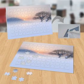 P075 Gün Batımında Düz Karlı Alan 99 Parça Puzzle Yapboz