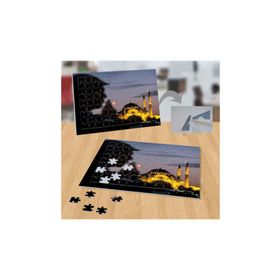 P082 Akşam Cami Görüntüsü İnsan Silüeti 99 Parça Puzzle Yapboz