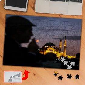 P082 Puslu adam Ve Cami Fotoğrafı 240 Parça Puzzle Yapboz Tablo