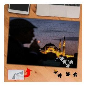 P082 Puslu adam Ve Cami Fotoğrafı 240 Parça Puzzle Yapboz Tablo