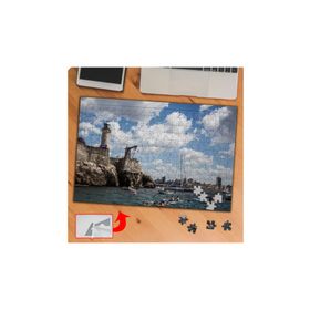 P084 Denizdeki İnsanlar Kayalıklar 240 Parça Puzzle Yapboz Tablo