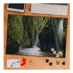 P087 Yosun Tutmuş Kayalıklar Göl 240 Parça Puzzle Yapboz Tablo
