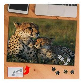 P089 Anne Ve Yavru Kaplan 240 Parça Puzzle Yapboz Tablo