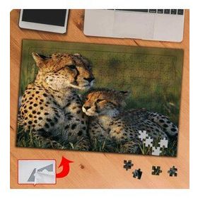 P089 Anne Ve Yavru Kaplan 240 Parça Puzzle Yapboz Tablo
