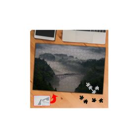 P094 Sisli Havada Tren Yolculuğu 240 Parça Puzzle Yapboz Tablo