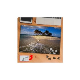 P097 Deniz Ve Palmiye Ağaçları 240 Parça Puzzle Yapboz Tablo
