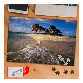 P097 Deniz Ve Palmiye Ağaçları 240 Parça Puzzle Yapboz Tablo