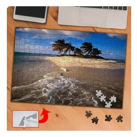 P097 Deniz Ve Palmiye Ağaçları 240 Parça Puzzle Yapboz Tablo