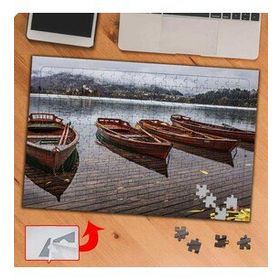 P099 Denizdeki Tahta Sandallar 240 Parça Puzzle Yapboz Tablo
