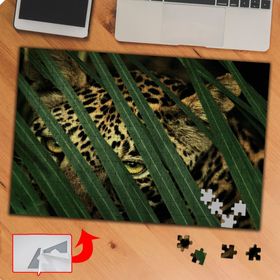 P101 Yaprakların Arasında Kaplan 240 Parça Puzzle Yapboz Tablo