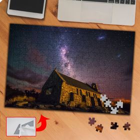P103 Taş Ev ve Samanyolu Yıldızları 240 Parça Puzzle Yapboz Tablo