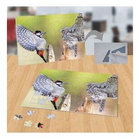 P104 Baykuş ve Ağaç Kakan Doğa Hayvanlar 99 Parça Puzzle Yapboz