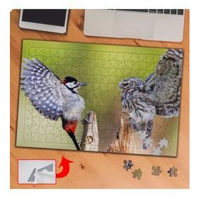 P104 Sevimli Baykuş Ve Kuş 240 Parça Puzzle Yapboz Tablo