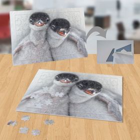 P109 Sarılan Penguenler Doğa Hayvanlar 99 Parça Puzzle Yapboz