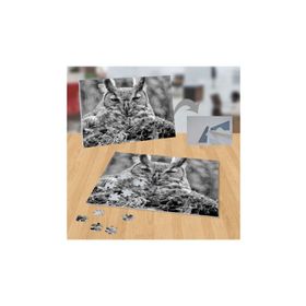 P110 Siyah Beyaz Baykuş Doğa Hayvan 99 Parça Puzzle Yapboz