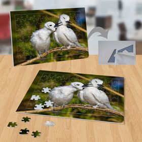 P112 Beyaz Kuşlar Ağaç Doğa Hayvan 99 Parça Puzzle Yapboz