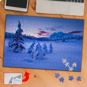 P115 Karlı Çam Ağaçları Manzarası 240 Parça Puzzle Yapboz Tablo