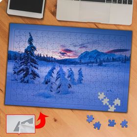 P115 Karlı Çam Ağaçları Manzarası 240 Parça Puzzle Yapboz Tablo