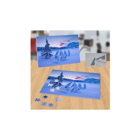 P115 Pembe Gökyüzü Karlı Çamlar Doğa 99 Parça Puzzle Yapboz