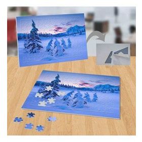 P115 Pembe Gökyüzü Karlı Çamlar Doğa 99 Parça Puzzle Yapboz