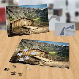 P116 Dağlar Dağ Evi Doğa 99 Parça Puzzle Yapboz