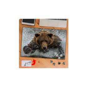 P124 Gölde Koşan Yabani Ayı 240 Parça Puzzle Yapboz Tablo