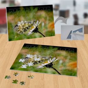 P125 Çiçekteki Kelebek Hayvan Bitki Doğa 99 Parça Puzzle Yapboz