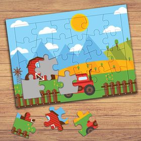 P126E Şirin Çiftlik Evi Çocuklara Özel Puzzle Yapboz Tablo