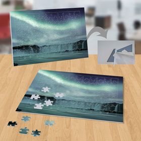 P128 Kuzey Işıkları Şelale Doğa Olayı 99 Parça Puzzle Yapboz