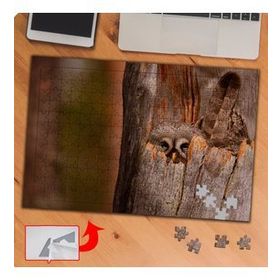 P129 Ağaçta Saklanan Baykuş 240 Parça Puzzle Yapboz Tablo