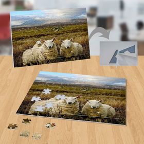 P130 Çayırda Koyunlar Doğa Hayvan 99 Parça Puzzle Yapboz