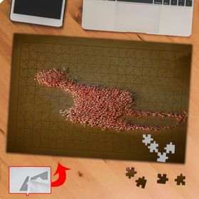 P131 Göldeki Flamingo Kuşları 240 Parça Puzzle Yapboz Tablo