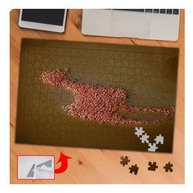 P131 Göldeki Flamingo Kuşları 240 Parça Puzzle Yapboz Tablo