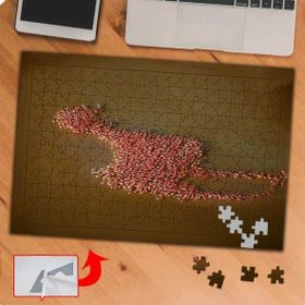 P131 Göldeki Flamingo Kuşları 240 Parça Puzzle Yapboz Tablo