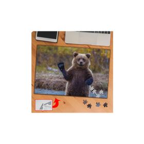 P132 Yırtıcı Vahşi Hayvan Ayı 240 Parça Puzzle Yapboz Tablo