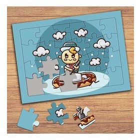 P14571S Denizde Sevimli Çocuk Çocuklara Özel Puzzle Yapboz Tablo