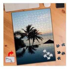 P312 Havuz Palmiye Tatil Manzara 240 Parça Puzzle Yapboz Tablo