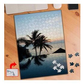 P312 Havuz Palmiye Tatil Manzara 240 Parça Puzzle Yapboz Tablo