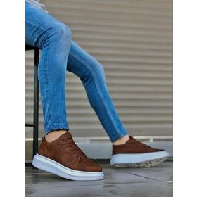 Pabucmarketi T149925 Bağcıklı Taba Beyaz Erkek Spor Ayakkabı