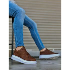 Pabucmarketi T149925 Bağcıklı Taba Beyaz Erkek Spor Ayakkabı