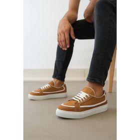 Pabucmarketi T149925 Bağcıklı Taba Beyaz Erkek Spor Ayakkabı