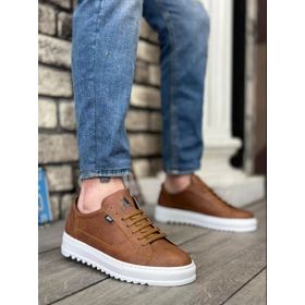 Pabucmarketi T149925 Bağcıklı Taba Beyaz Erkek Spor Ayakkabı