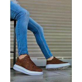 Pabucmarketi T149925 Bağcıklı Taba Beyaz Erkek Spor Ayakkabı