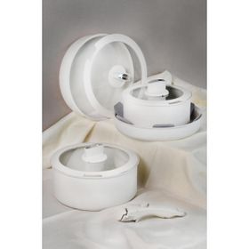 Paçi Belariva-Easy Cook Çıkarılabilir Saplı Beyaz 8 Parça Tencere Seti