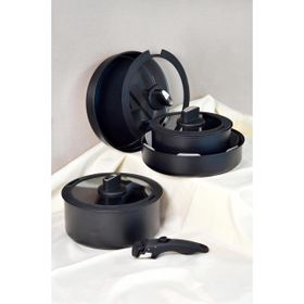 Paçi Belariva-Easy Cook Çıkarılabilir Saplı Siyah 8 Parça Tencere Seti