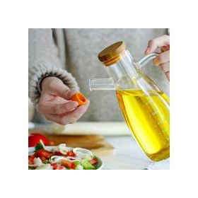 Paçi Cam-400804 Borosilikat Camlı Bambu Kapaklı 900ml Yağlık Sirkelik