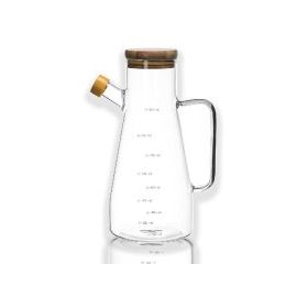 Paçi Cam-400804 Borosilikat Camlı Bambu Kapaklı 900ml Yağlık Sirkelik