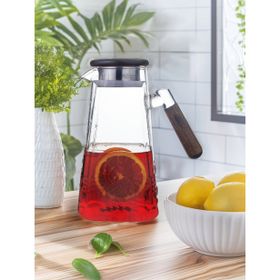 Paçi Wave 1800 ml Akasya Kapaklı Ahşap Kulplu Cam Sürahi